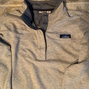 Women's L.L.Bean Gray Sweater Fleece Pullover Size Large